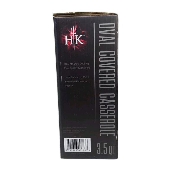 Hell's Kitchen Oval Covered Casserole 3.5 Quart New in Box VSA - Picture 3 of 6